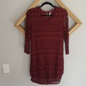 Quarter Sleeve Maroon Dress